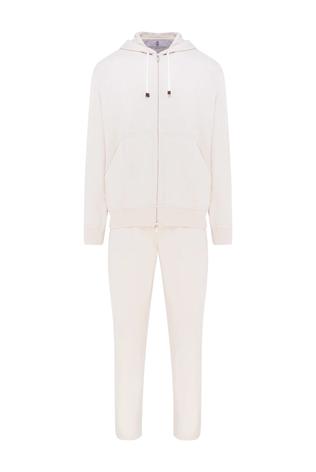 Костюм прогулочный их хлопка и полиамида мужской бежевый - фото 1