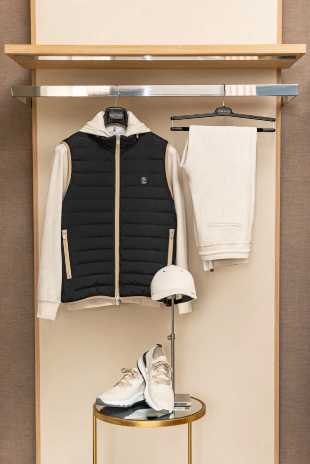 Brunello Cucinelli костюм прогулочный их хлопка и полиамида мужской бежевый 177710 - фото 3