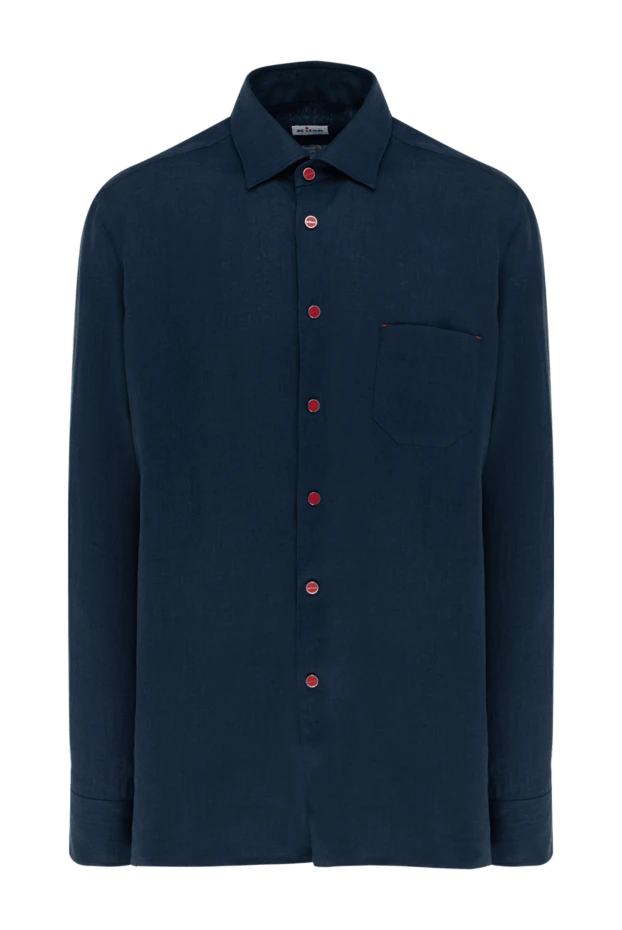 Kiton man men's blue linen shirt 177718 - photo 1