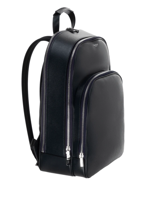 Serapian мужской черный рюкзак из натуральной кожи evoluzione с логотипом 177731 - фото 3