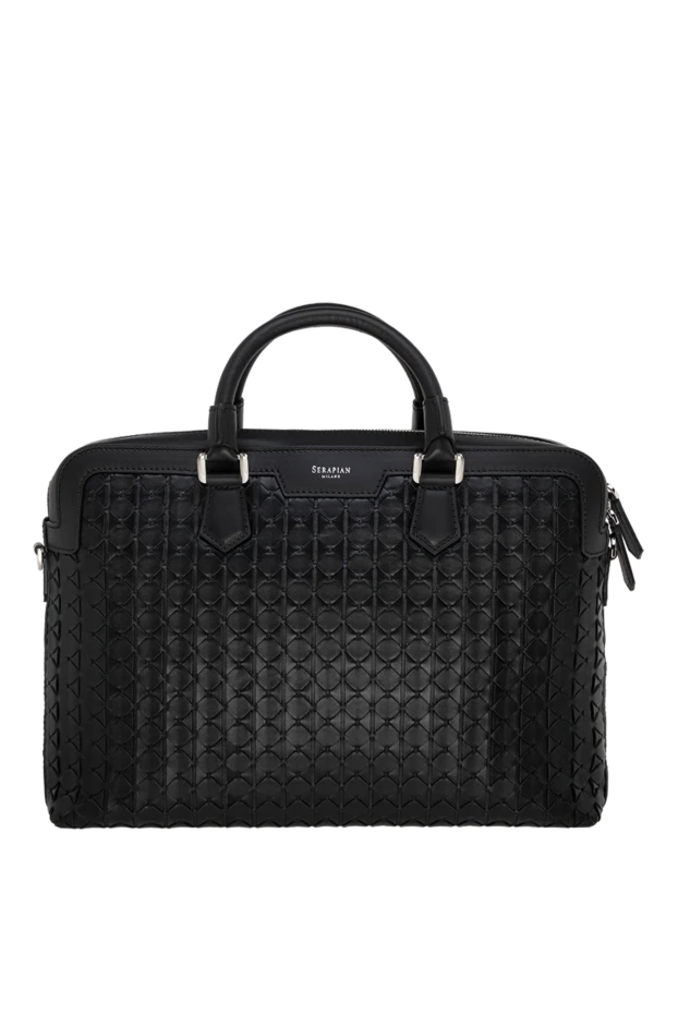 Serapian man men's briefcase made of genuine leather, black купить с ценами и фото 177732 - photo 1