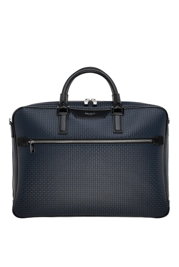 Serapian man briefcase made of genuine leather, men's blue купить с ценами и фото 177736 - photo 1