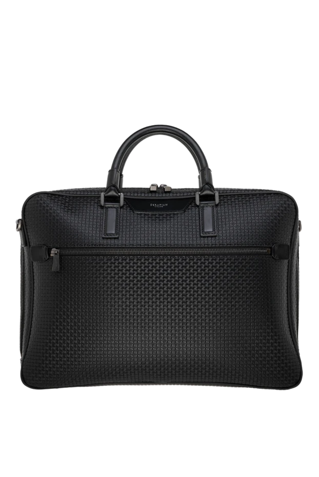 Serapian man men's briefcase made of genuine leather, black купить с ценами и фото 177737 - photo 1