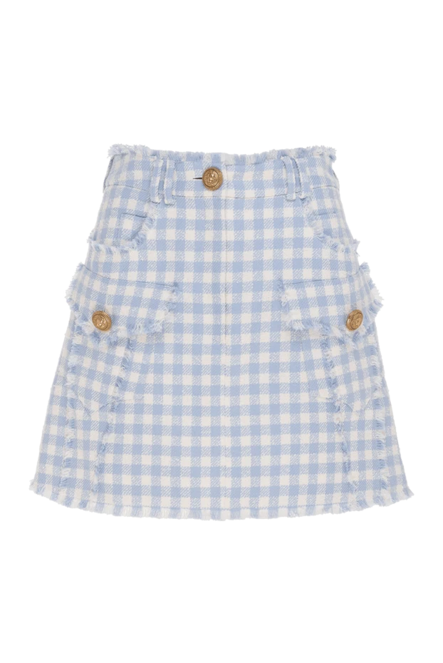 Balmain woman women's blue cotton and polyamide skirt купить с ценами и фото 177779 - photo 1