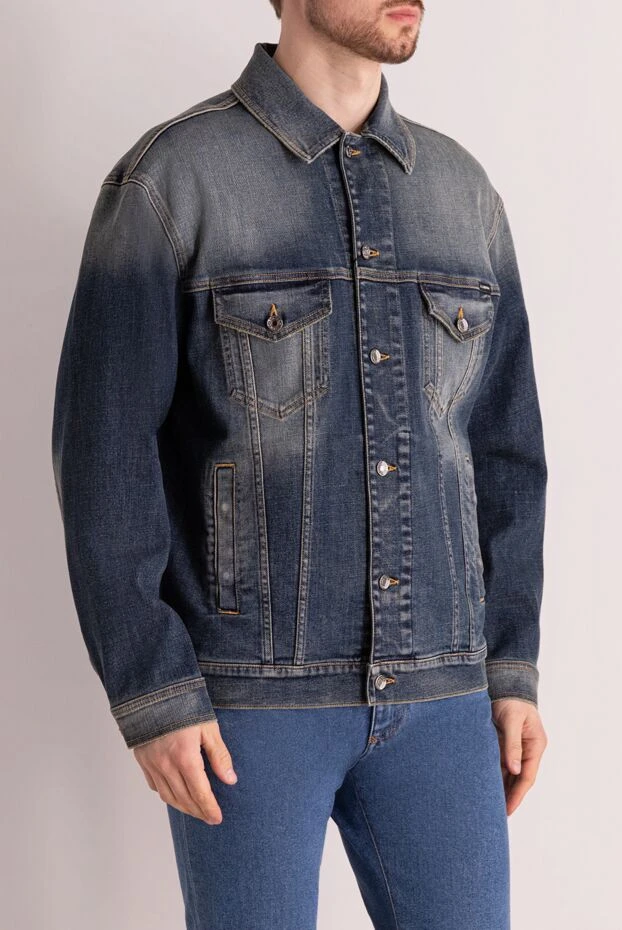 Scissor Scriptor man blue cotton denim jacket for men 170173 - photo 3