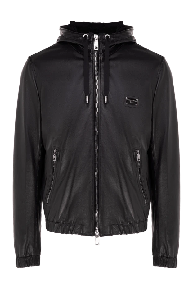 Dolce & Gabbana man genuine leather jacket black for men купить с ценами и фото 177792 - photo 1