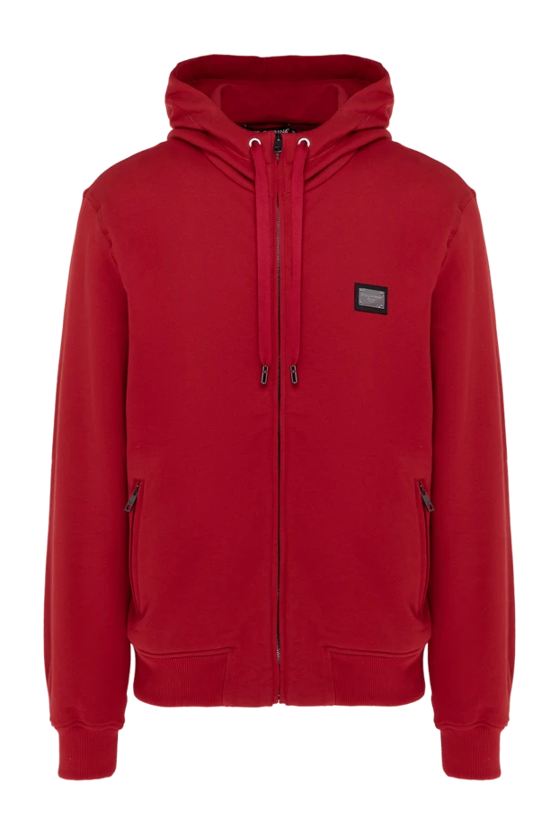 Dolce & Gabbana man cotton hoodie for men red купить с ценами и фото 177800 - photo 1