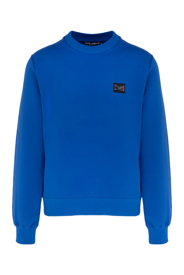 Dolce & Gabbana man cotton sweatshirt for men, blue купить с ценами и фото 177801 - photo 1