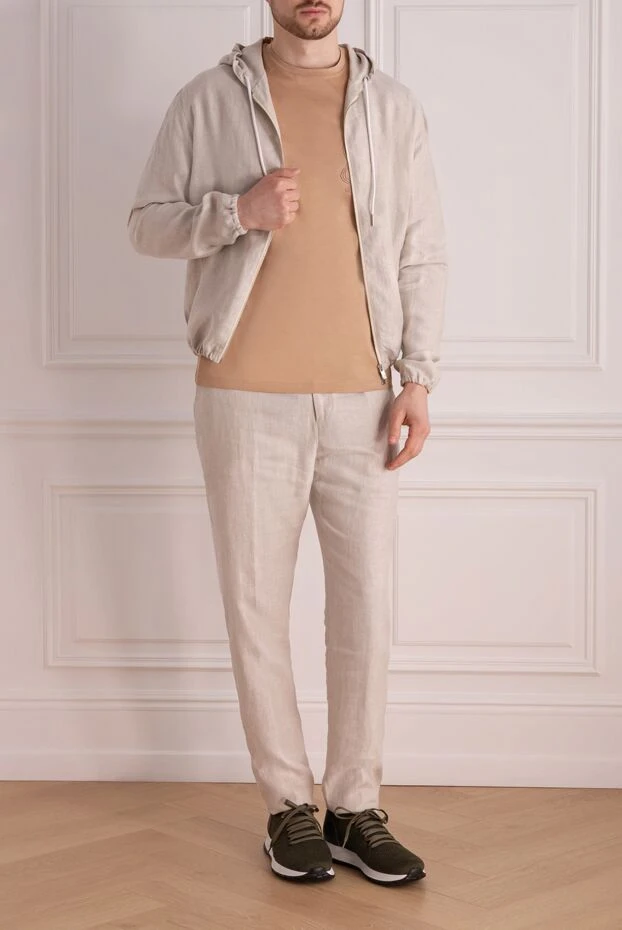 Tombolini man beige men's walking suit made of linen купить с ценами и фото 177813 - photo 2