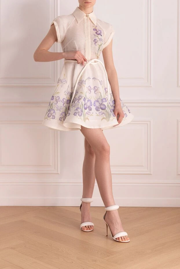 Zimmermann платье женское голубое из льна и шелка 177814 - фото 2