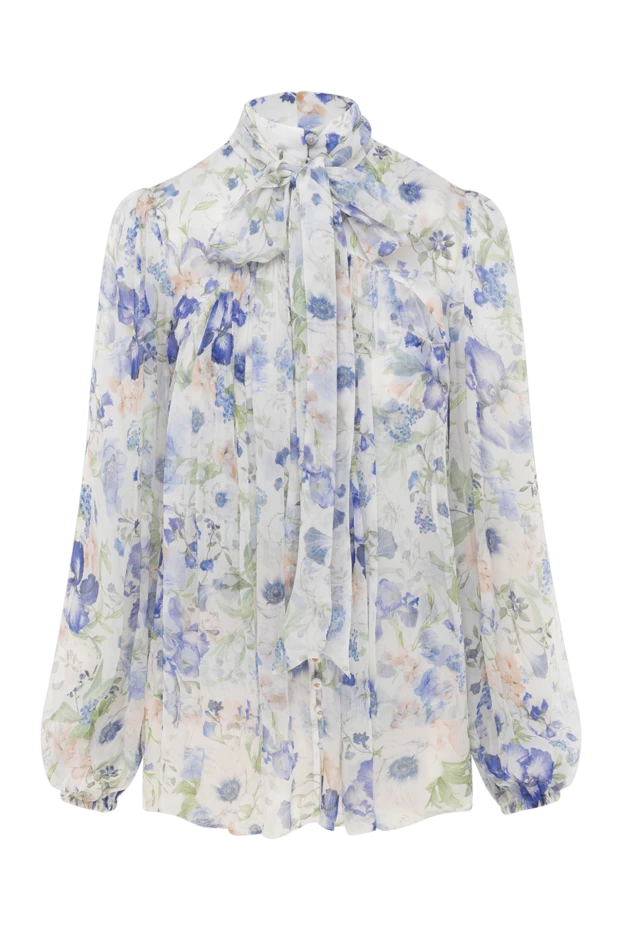 Блуза голубая женская из вискозы - фото 1