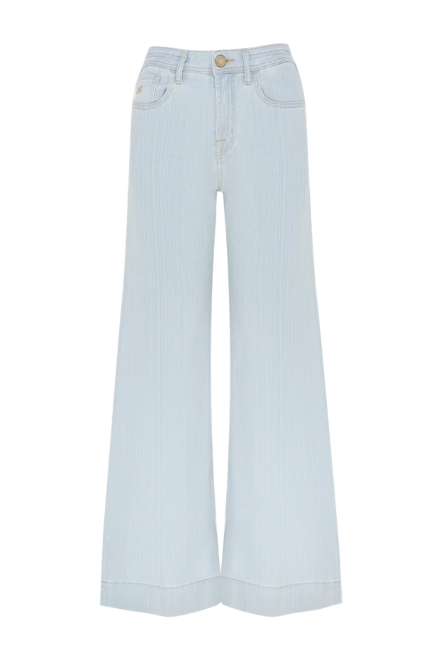 Текстуралы жолағы бар жеңіл мақтадан тігілген әйелдердің жалпақ джинсы
- фото 1