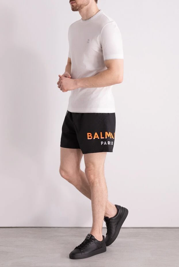 Balmain man men's black polyester beach shorts купить с ценами и фото 177845 - photo 2