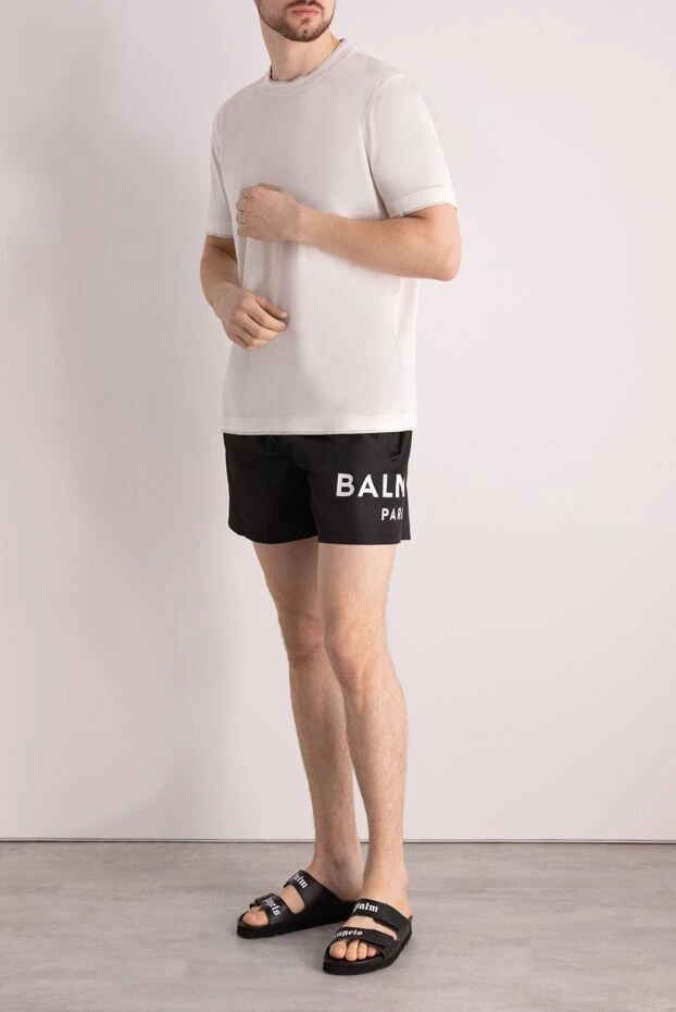 Balmain man men's black polyester shorts купить с ценами и фото 177846 - photo 2