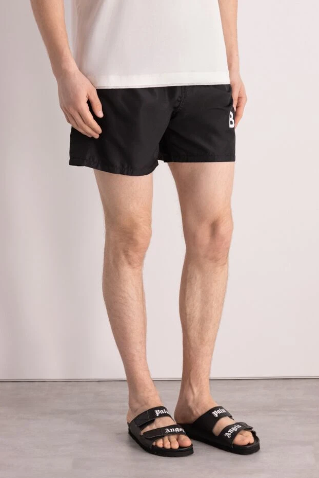 Balmain man black men's beach shorts made of polyester 179000 - photo 3