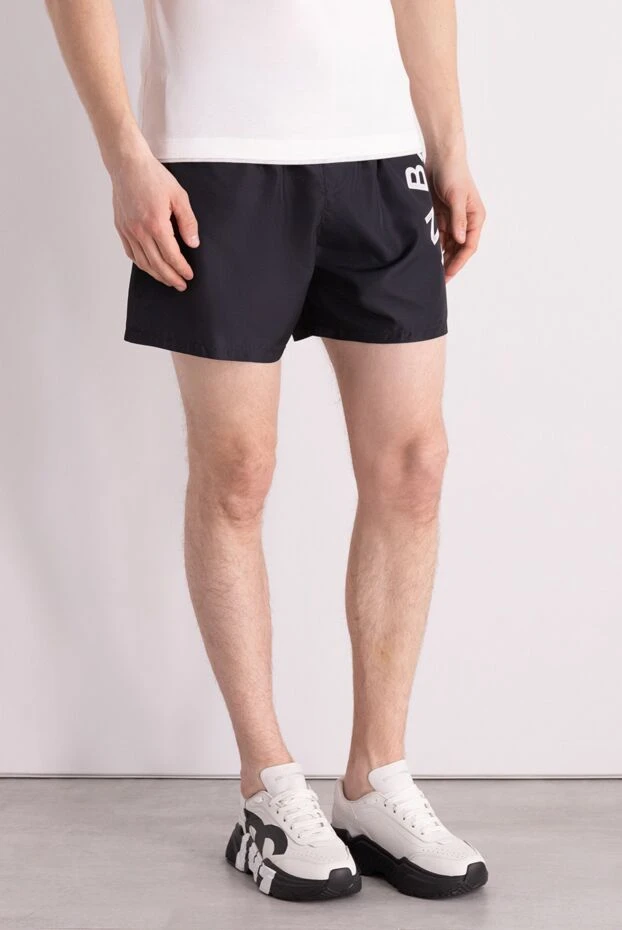 Balmain man black men's beach shorts made of polyester 179000 - photo 3