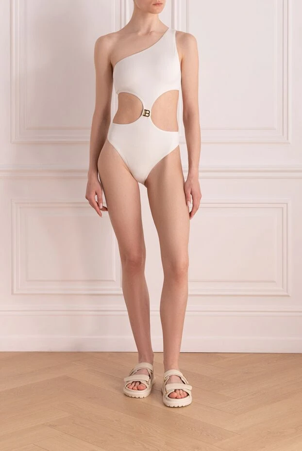 Balmain woman women's white one-piece swimsuit made of polyamide and elastane купить с ценами и фото 177853 - photo 2