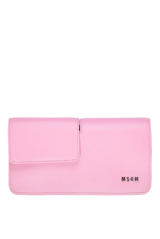 MSGM woman women's leather and polyurethane bag pink купить с ценами и фото 177856 - photo 1