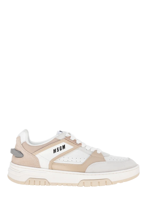 MSGM woman sneakers made of genuine leather for women, beige купить с ценами и фото 177858 - photo 1