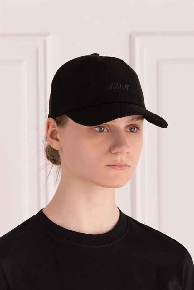 MSGM woman women's black viscose linen cap купить с ценами и фото 177862 - photo 2