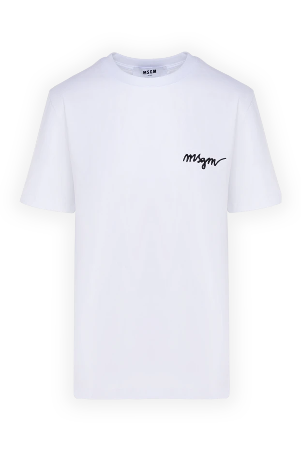 MSGM woman women's white cotton t-shirt купить с ценами и фото 177866 - photo 1