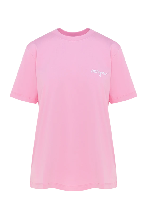 MSGM woman cotton t-shirt for women pink купить с ценами и фото 177867 - photo 1