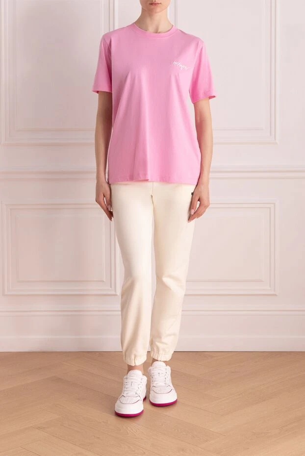 MSGM woman cotton t-shirt for women pink купить с ценами и фото 177867 - photo 2