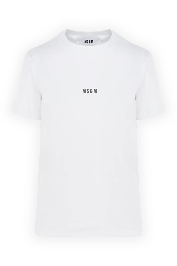 MSGM woman women's white cotton t-shirt купить с ценами и фото 177869 - photo 1