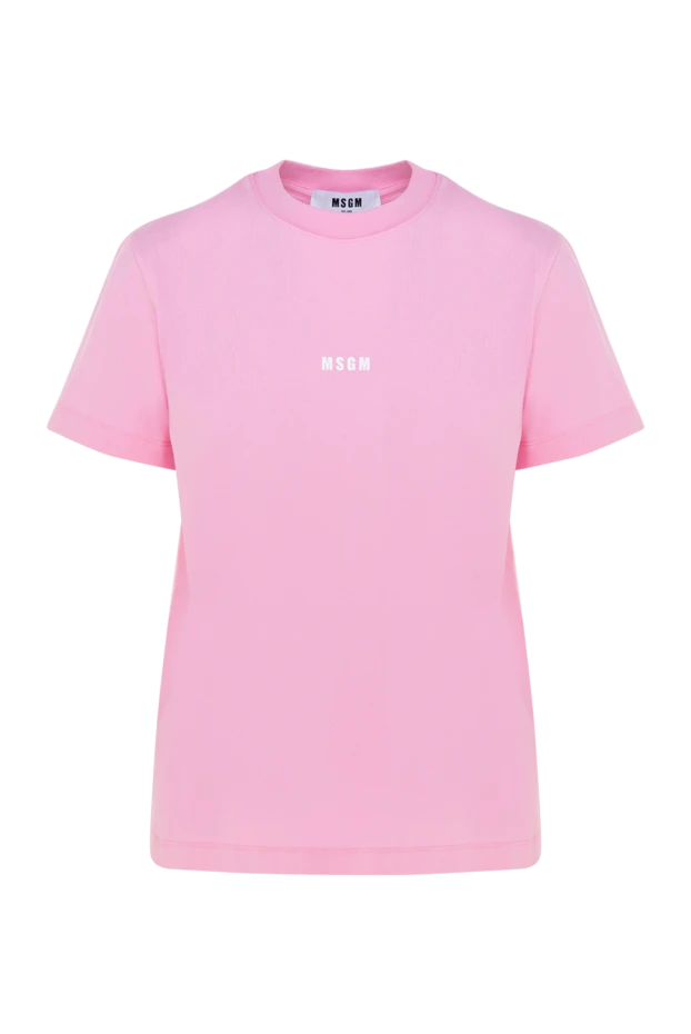 MSGM woman cotton t-shirt for women pink купить с ценами и фото 177870 - photo 1