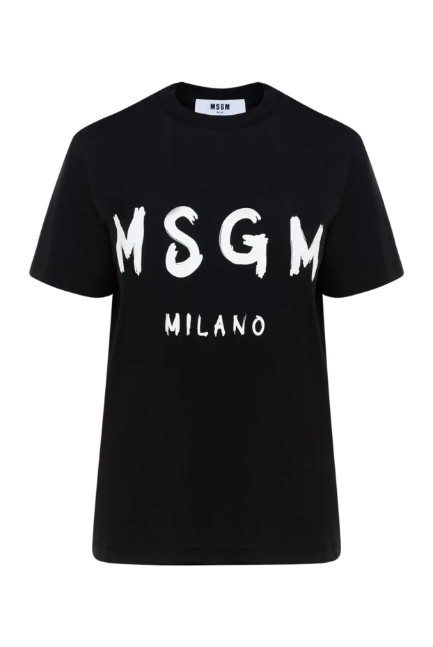 MSGM woman cotton t-shirt for women, black купить с ценами и фото 177871 - photo 1