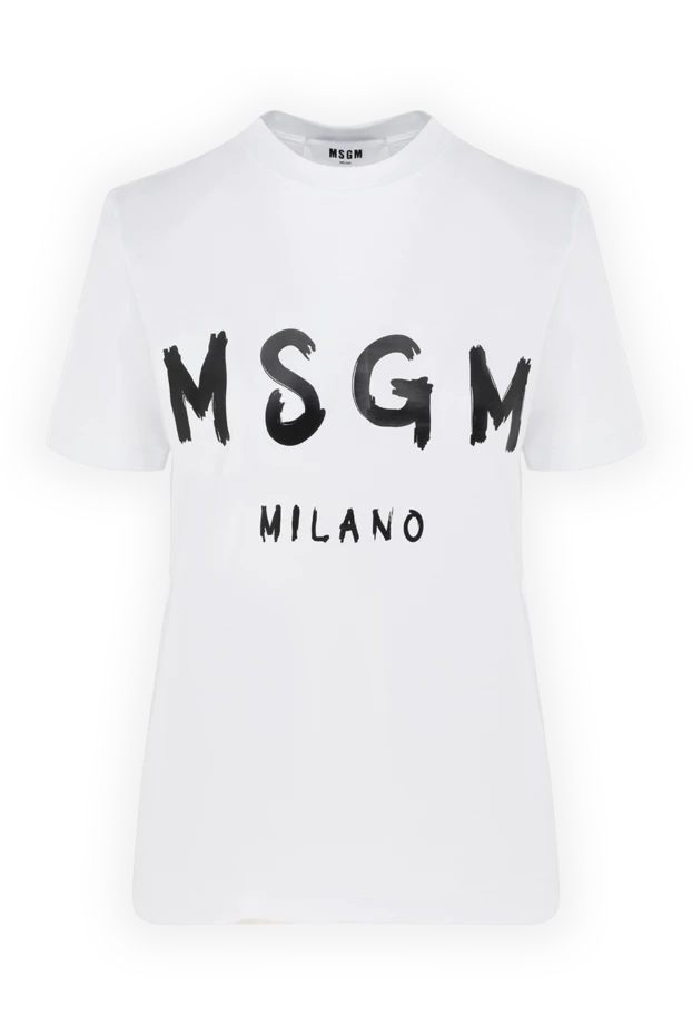 MSGM woman women's white cotton t-shirt купить с ценами и фото 177872 - photo 1