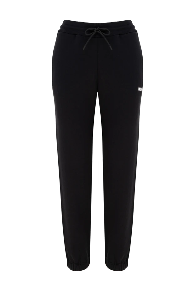 MSGM woman women's black knitted cotton trousers купить с ценами и фото 177877 - photo 1