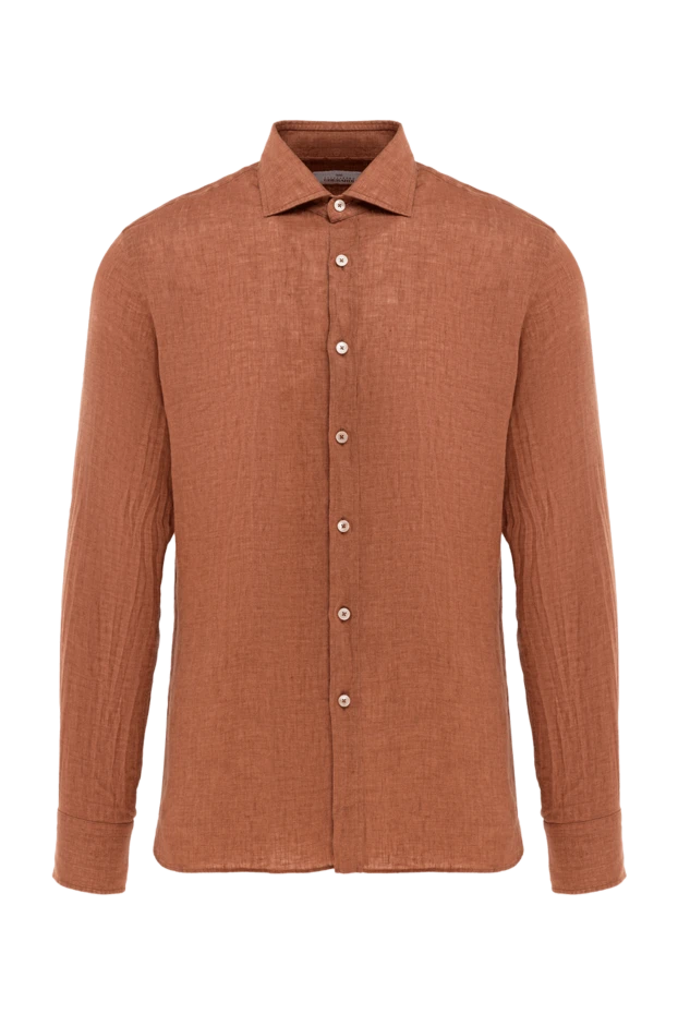 Alessandro Gherardi man brown men's linen shirt купить с ценами и фото 177878 - photo 1