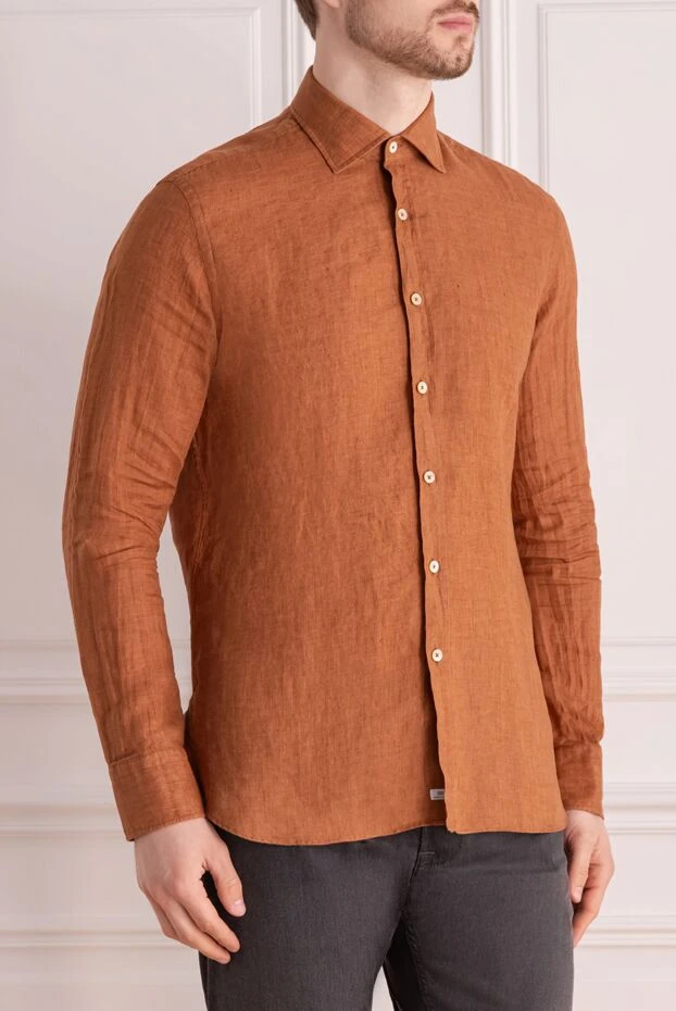 Alessandro Gherardi brown men's shirt made of linen 177878 - photo 3