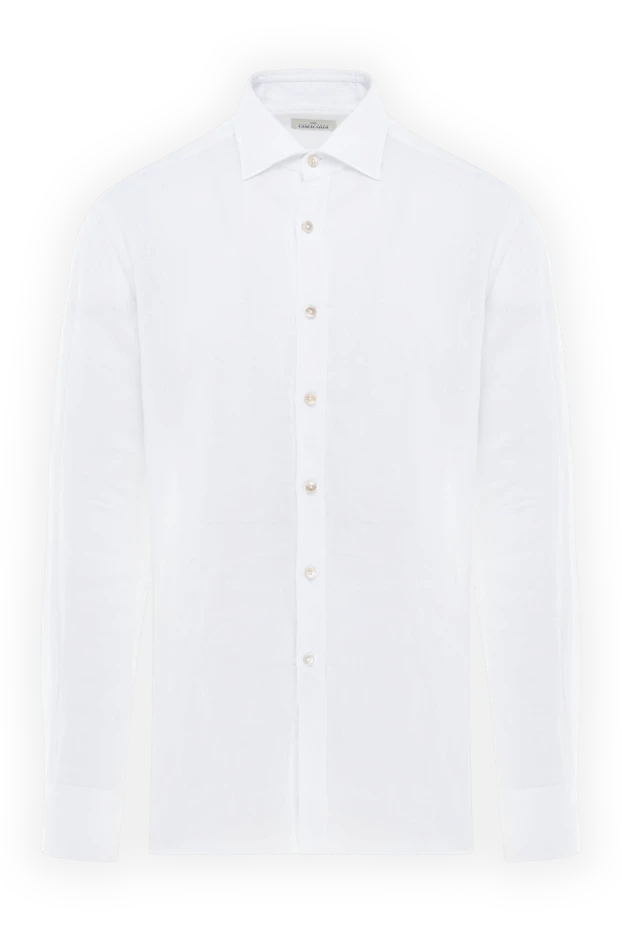 Alessandro Gherardi man men's white linen shirt купить с ценами и фото 177879 - photo 1