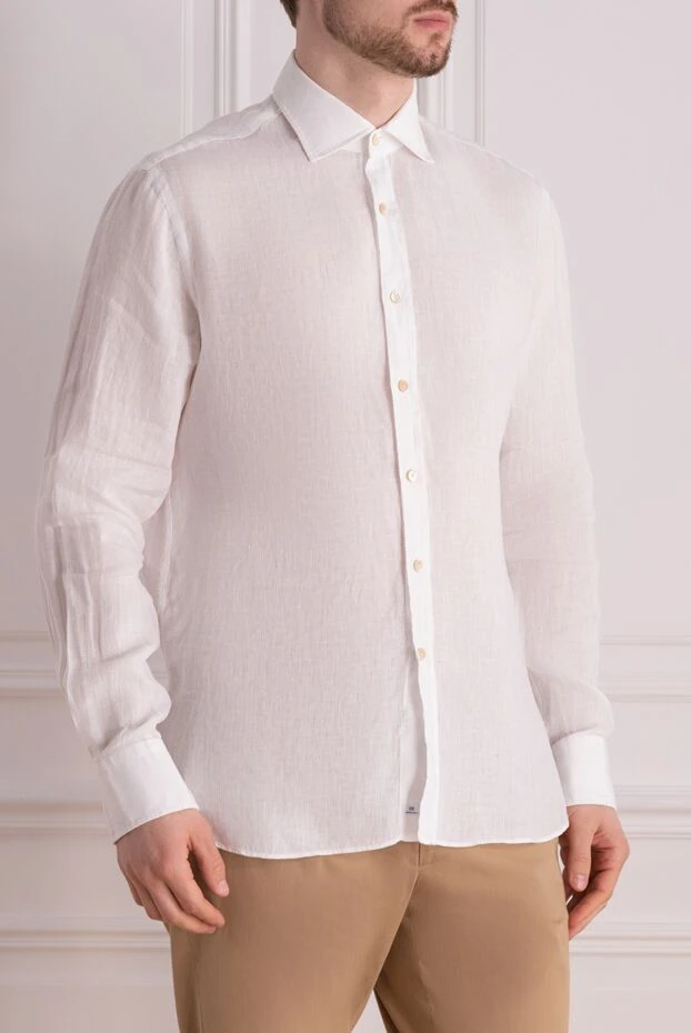 Alessandro Gherardi men's shirt made of white italian linen 177879 - photo 3
