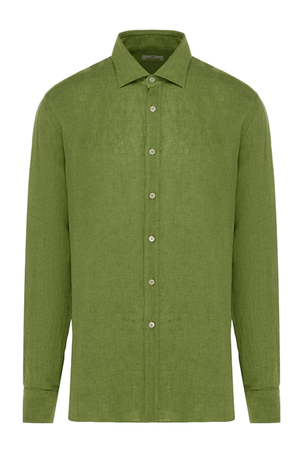 Alessandro Gherardi man men's linen shirt green купить с ценами и фото 177880 - photo 1