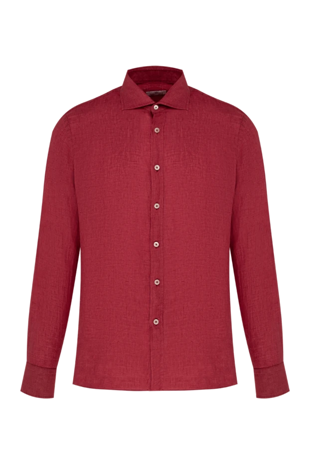 Alessandro Gherardi man men's linen shirt, burgundy купить с ценами и фото 177881 - photo 1