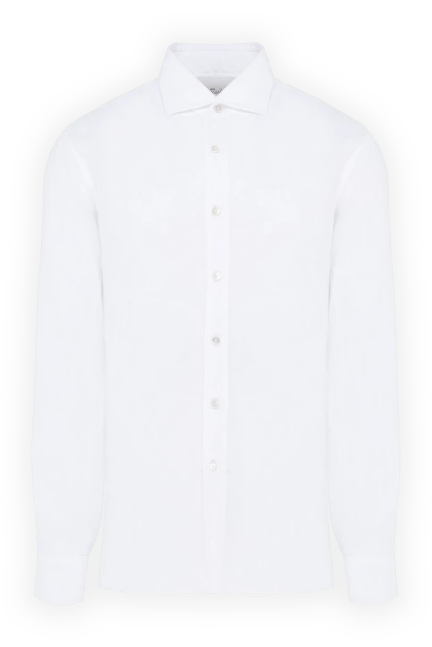 Alessandro Gherardi man men's white linen shirt купить с ценами и фото 177882 - photo 1