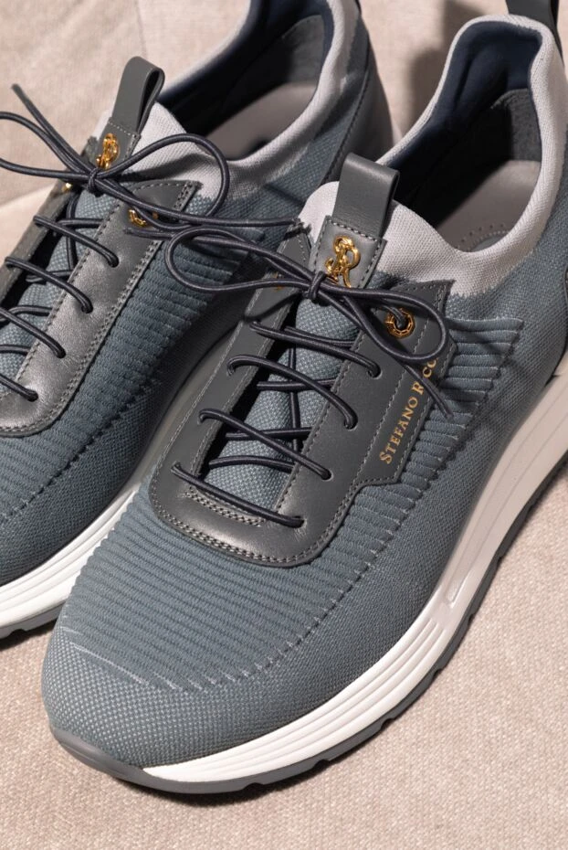 Stefano Ricci кроссовки из полиэстера мужские серые 177883 - фото 2