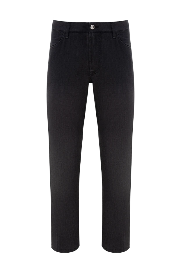 Men's dark gray jeans with a 3D logo on the back - photo 1