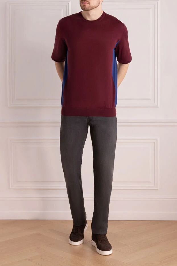 Stefano Ricci мужские джинсы темно-серого цвета с объемным логотипом сзади 177891 - фото 2