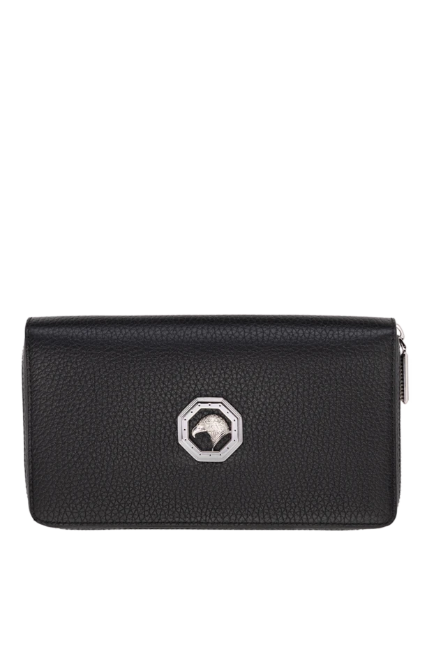 Портмоне из кожи мужское черное - фото 1