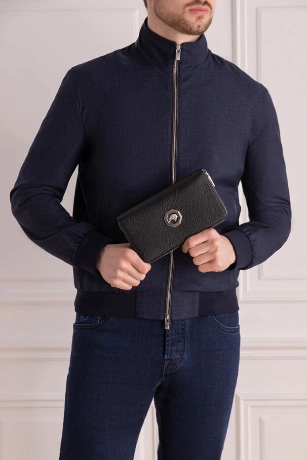 Stefano Ricci портмоне из кожи мужское черное 177906 - фото 2