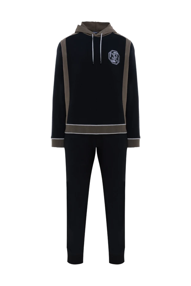 Black men's walking suit made of cotton and elastane - photo 1