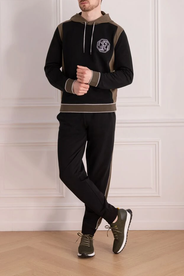 Black men's walking suit made of cotton and elastane - photo 2