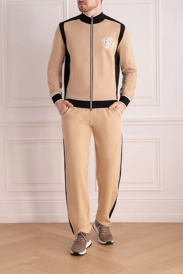 Stefano Ricci костюм прогулочный бежевый мужской из хлопка и эластана 177912 - фото 2