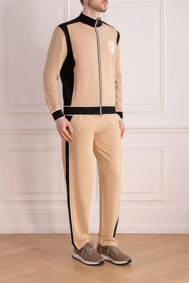 Stefano Ricci костюм прогулочный бежевый мужской из хлопка и эластана 177912 - фото 3