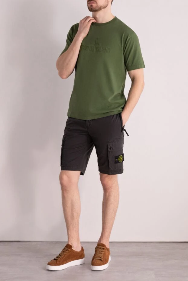 Stone Island man men's cotton and elastane shorts, gray купить с ценами и фото 177914 - photo 2