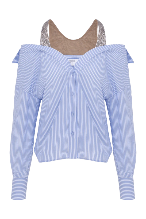 Giuseppe Di Morabito woman women's blue cotton blouse купить с ценами и фото 177944 - photo 1